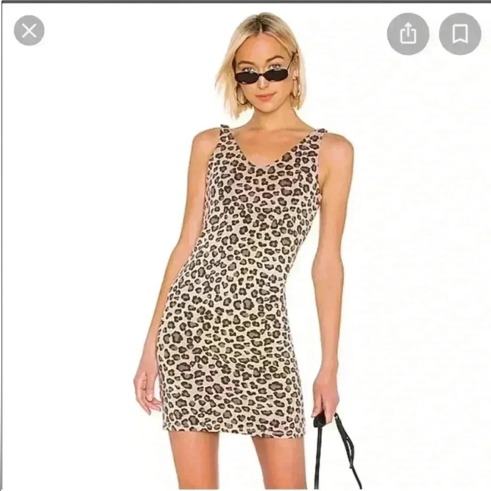 Revolve x Monrow Leopard Bodycon Tank Comfy Dress medium